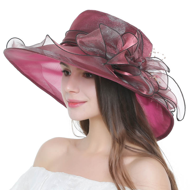 High quality organza party church hats ladies wholesale for women