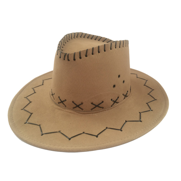 Factory Pink Suede Leather Adult Plain Custom American Western Mens Cowboy Hats