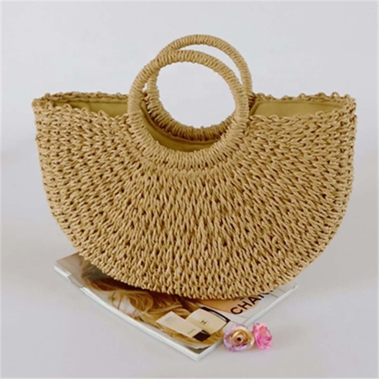 Wholesale Fashion Handbag Paper Stock Women Beach Summer Straw Bag