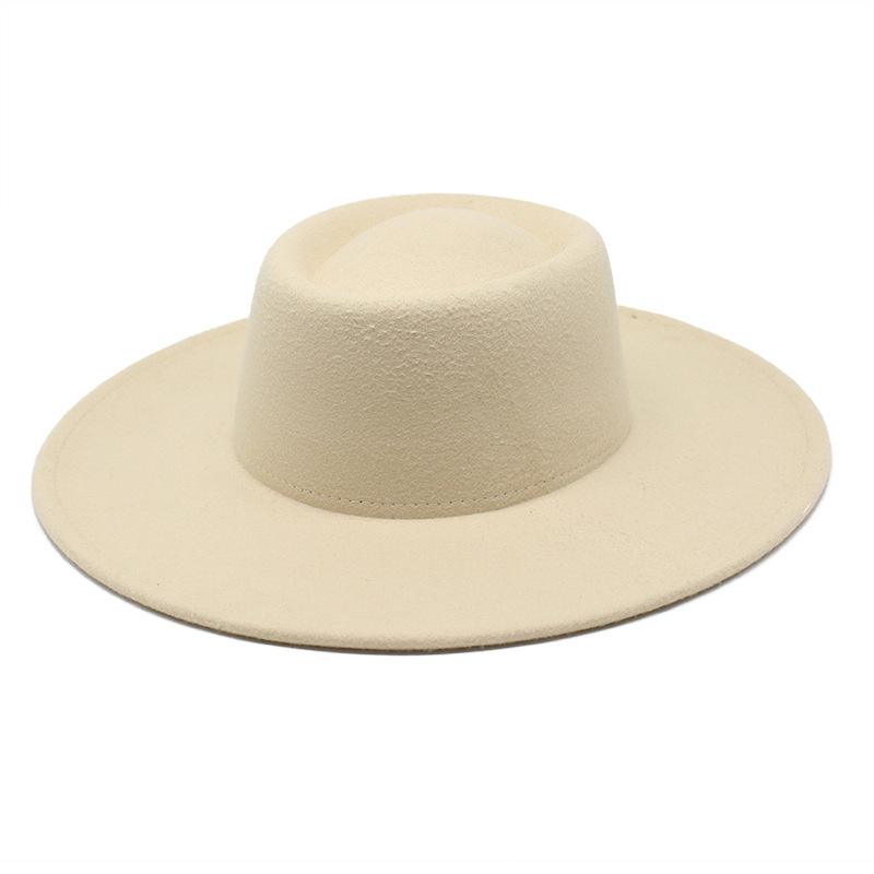 Custom ribbon wholesale women fedora hats wool wide brim felt hat for winter