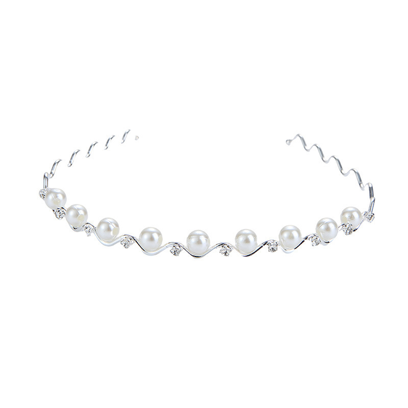 Wholesale Fashion Design Wave Hair Band Rhinestone Pearl Headband For Women Girls Hair Accessories Pretty Hair Hoop Jewelry