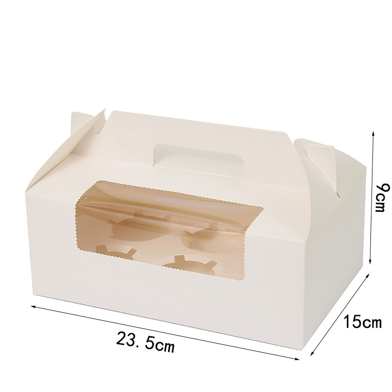 Wholesale Luxury Coated Oil-proof Pizza Box Kraft Paper Bakery Box with Lid Window Cookie Box