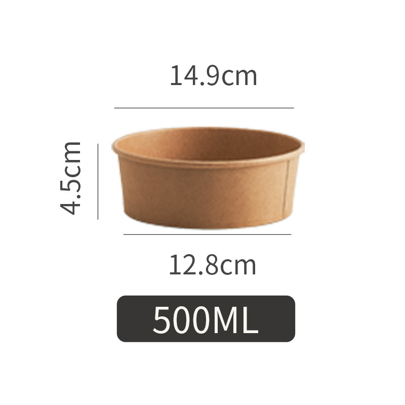 Food Paper Packaging Bowl Ramen Circular Bowl Disposable Take Out Salad Paper Bento Box