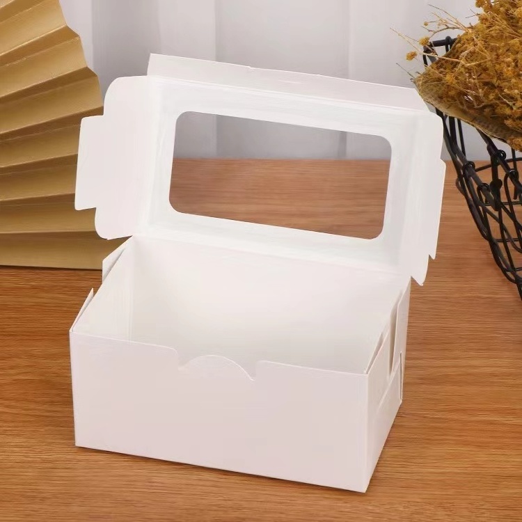 White Bakery Boxes with Window Cookie Boxes for Chocolate Covered Strawberries and Pastry Dessert Candy Muffins Donuts packaging