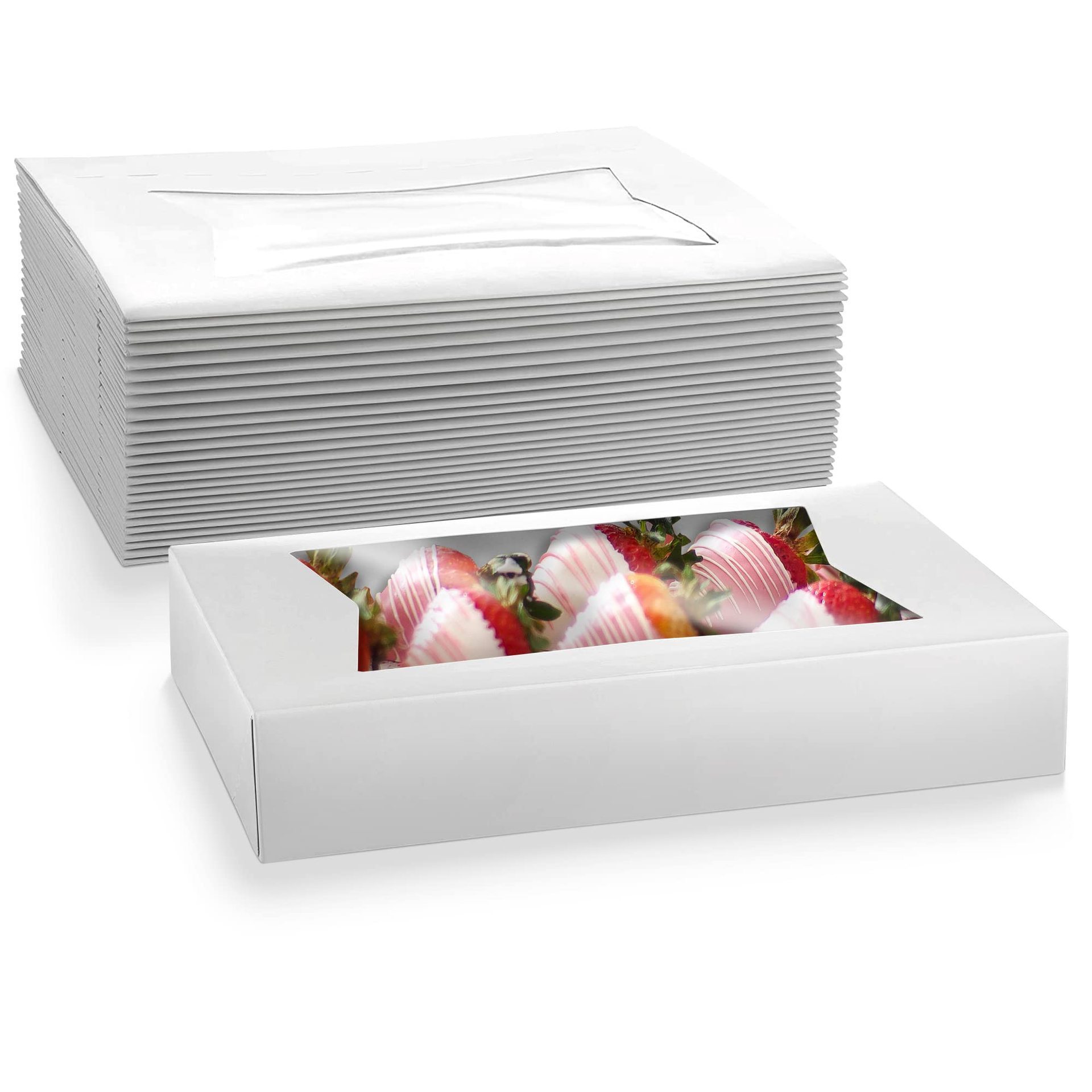 Disposable Macaron Packaging Waffle Cookie Pastry Paper dessert box bakerty packaging with clear display window