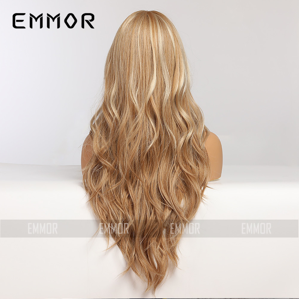 High Temperature Fiber Synthetic Hair Wigs Wave Wigs Natural for Woman Highlight Color 613 Blonde Water Wave Piano Wig 1pcs