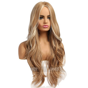 High Temperature Fiber Synthetic Hair Wigs Wave Wigs Natural for Woman Highlight Color 613 Blonde Water Wave Piano Wig 1pcs