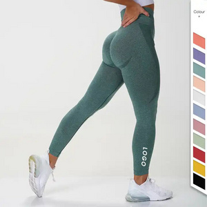 Custom Seamless High Waisted Contour Feels Like Skin Breathable Work Out Yoga Pants Fitness Nvgtn Sports Gym Tights Leggings