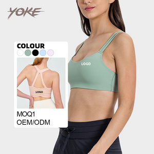 YK Ribbed Shockproof Fixed Beauty Back Updated Gym Sports Running Silicone Invisible Hot Sexy Tube Bra Vest For Women Girls