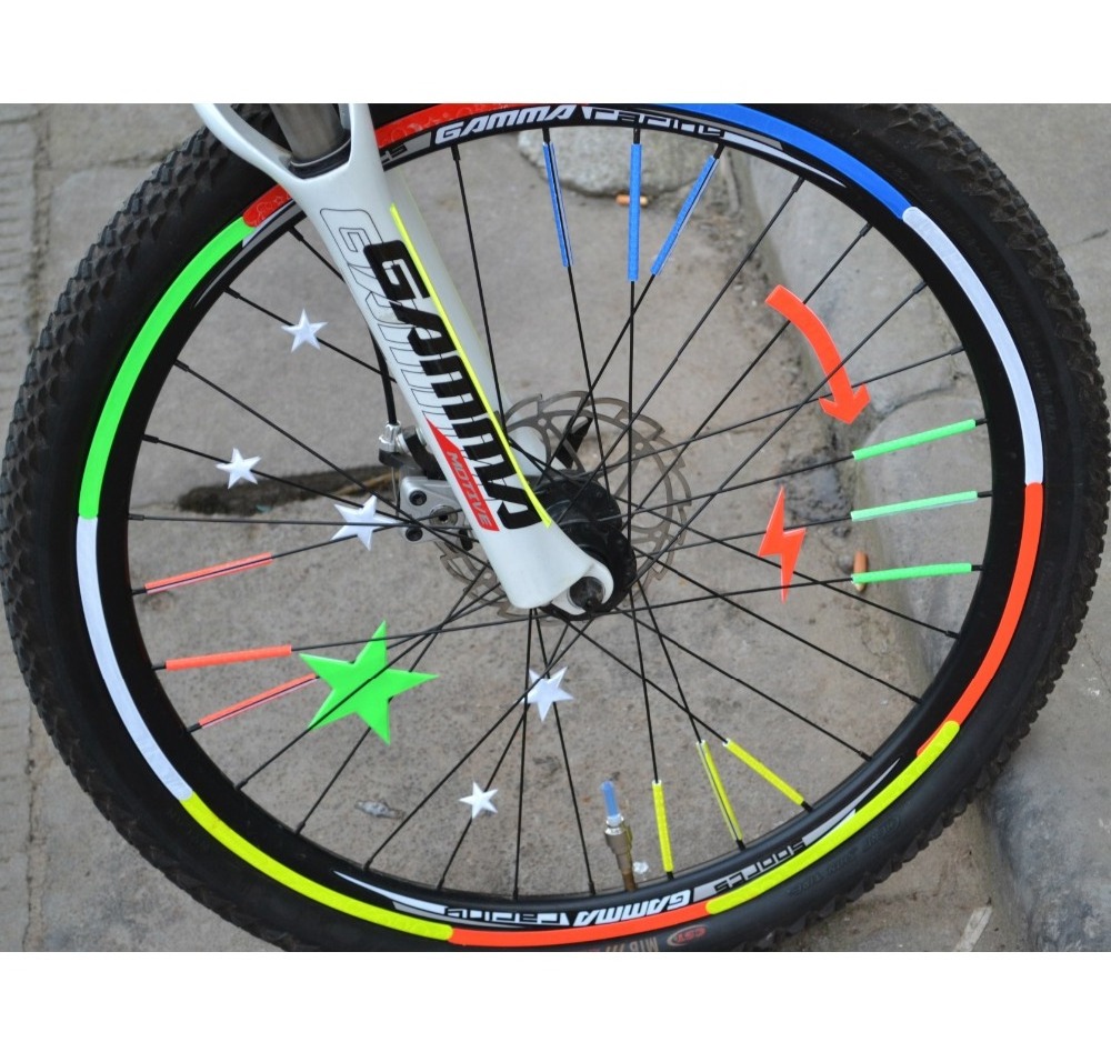 Waterproof Reflective Rim Strip Tape Decor Bike Wheel Sticker