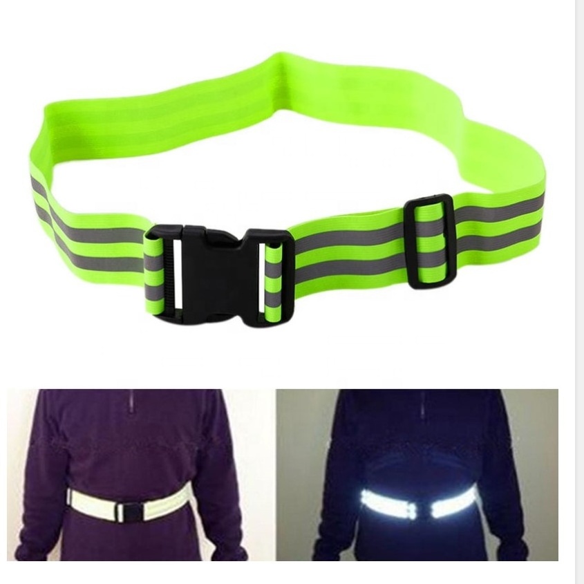 Adjustable Reflective Vest Running belts , road bike safety elastic vest , safety vest belt