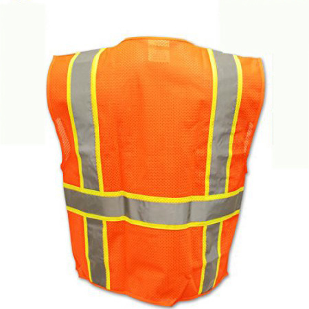 Class 2 High Visibility Mesh Surveyor Safety Vest Heavy Duty Deluxe Orange Reflective Safety Vest