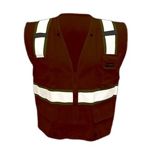 Class 2 High Visibility Mesh Surveyor Safety Vest Heavy Duty Deluxe Orange Reflective Safety Vest