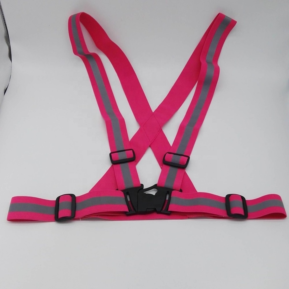 Pink High-visi abiliaty Safety Elastic reflective  Vest