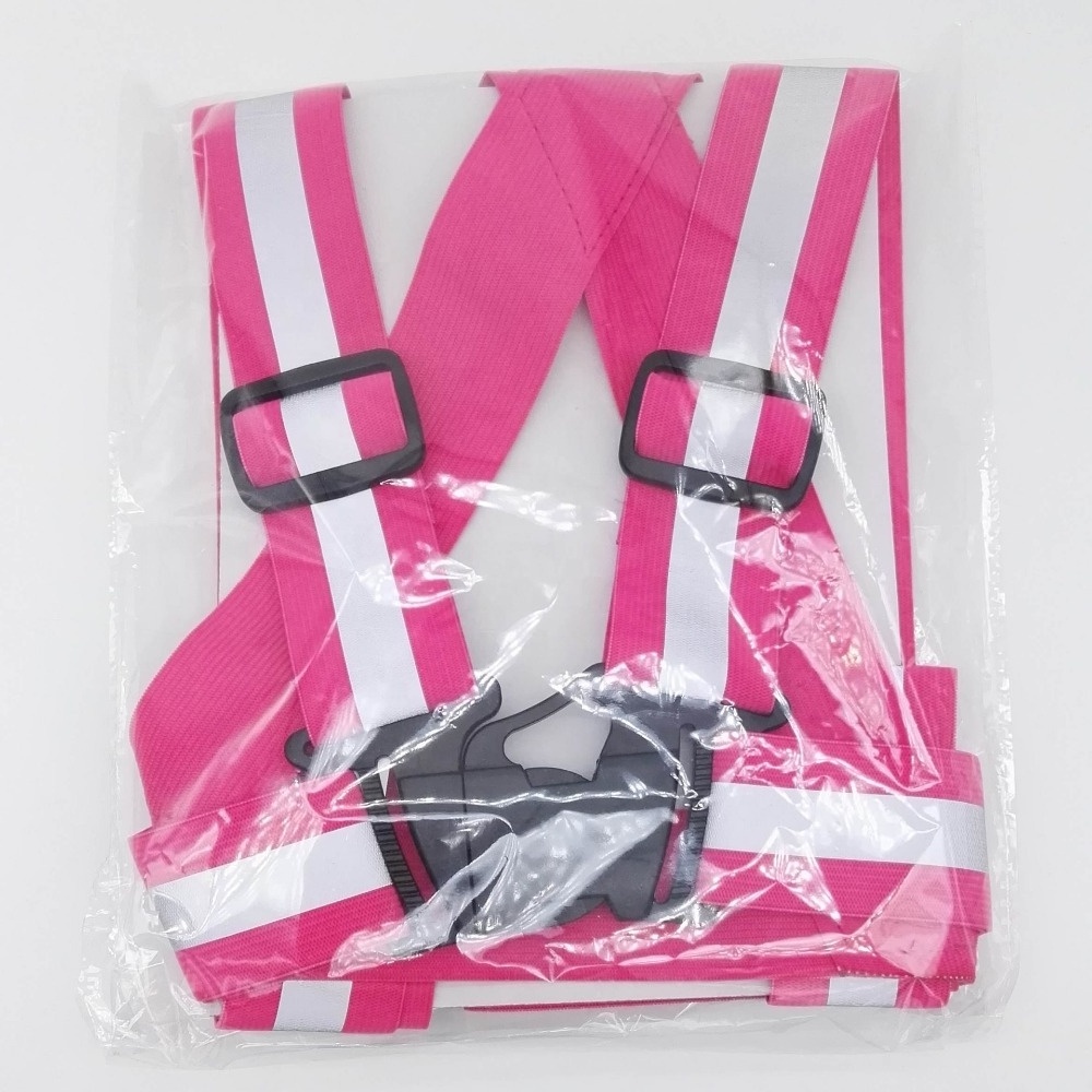 Pink High-visi abiliaty Safety Elastic reflective  Vest