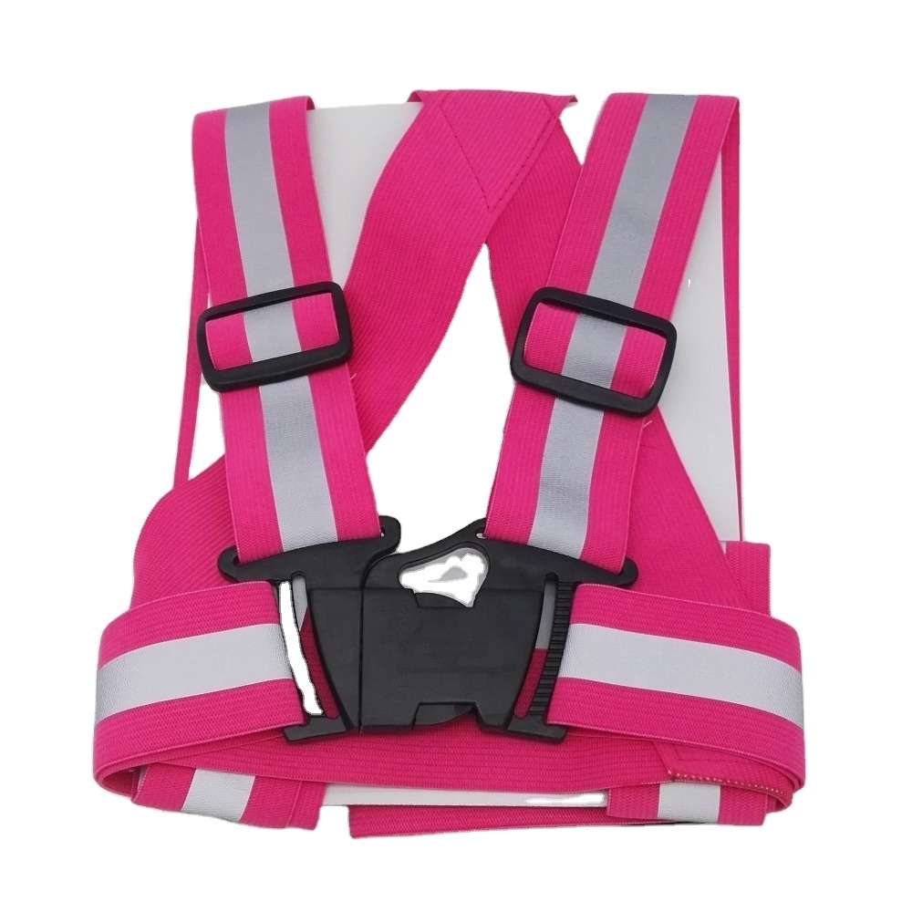 Pink High-visi abiliaty Safety Elastic reflective  Vest