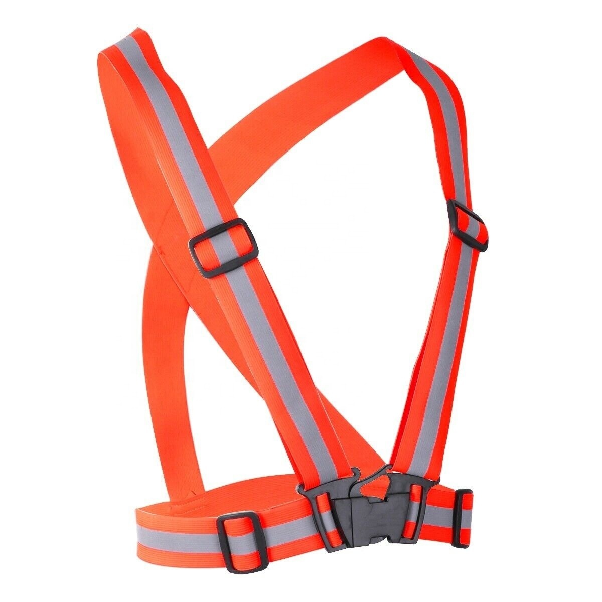 High Quality Reflective Safety Vest Straps Belt Reflective Buckle Adjustable Reflective Belt High Visibility Safety Vest