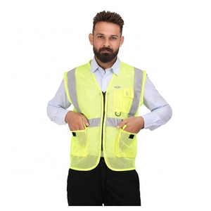 5 Point Breakaway Reflective Vest,100% Polyester Mesh Knit Fabric,En471 Class 2