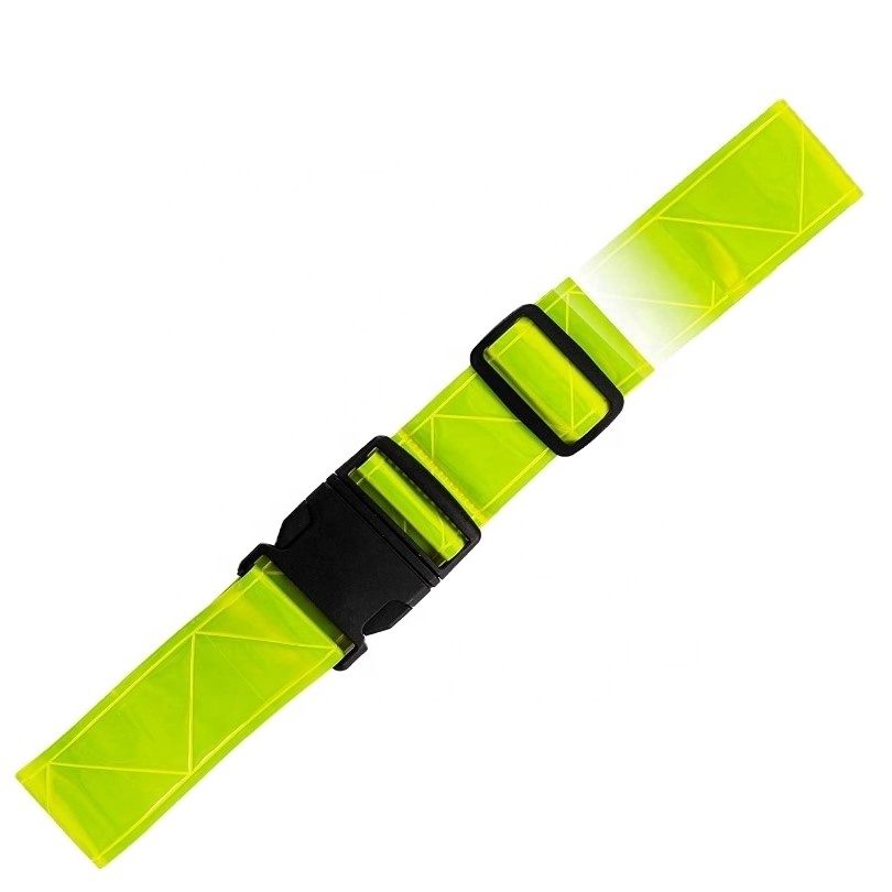 China supplier cheap orange pvc Reflective Running Belt Reflective Wristbands High Visibility Straps - Hi Vis Reflective Running