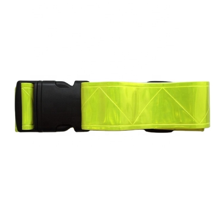 High Visibility PVC Reflective Band Safety Belt Yellow Running Biker Sport Strap