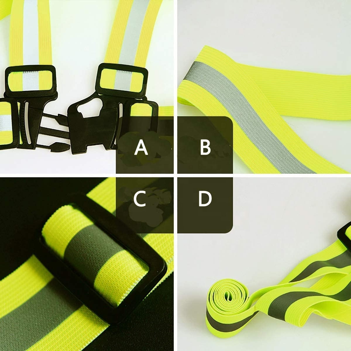 Elastic Reflective Vest for Running at Night High Visibility Safety Reflective Buckle Adjustable Reflective Belt High Visibility