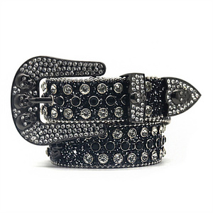 Luxury Rhinestone Women Men Belt Diamond Studded Rhinestone Belts Western Sparkle Leather Belts