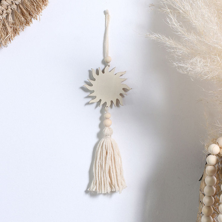 Cotton thread woven tassel sun moon small pendant car hanging star moon home wooden children's room decoration