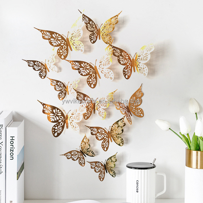 3D Hollow Metal Butterfly Wall Decoration Home Living Room Three-Dimensional Butterfly Decoration Hollow Butterfly