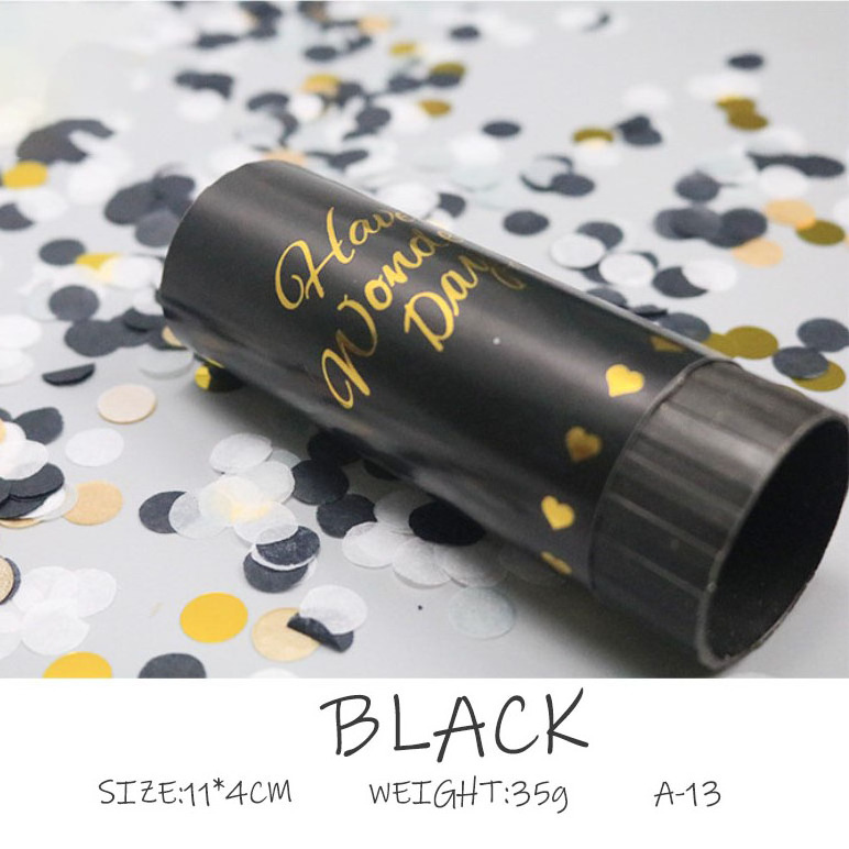 Golden Black party cannon confetti for wedding birthday day or gender reveal supplies