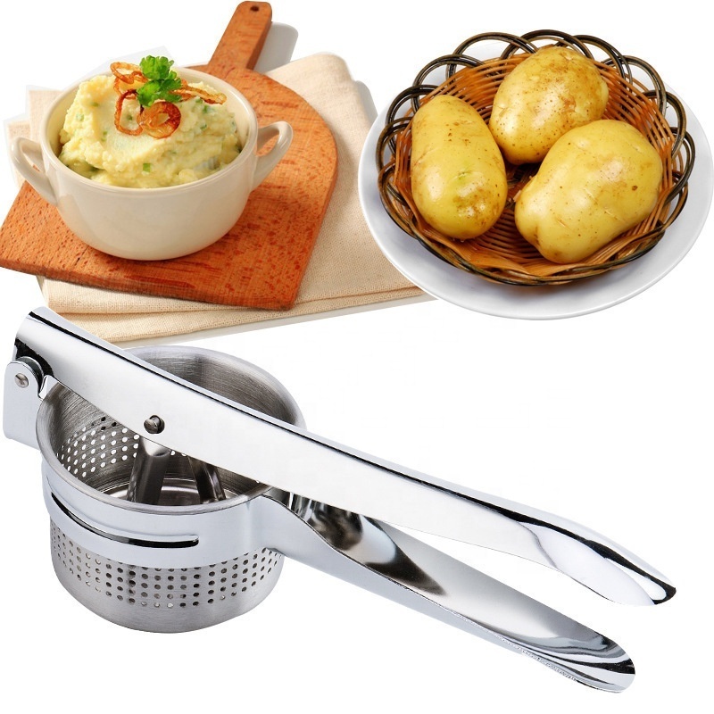 wholesale Kitchen Utensils Tools 304 Stainless Steel Multi-functional Vegetable Fruit Juicer Hand Press Manual Photato Masher