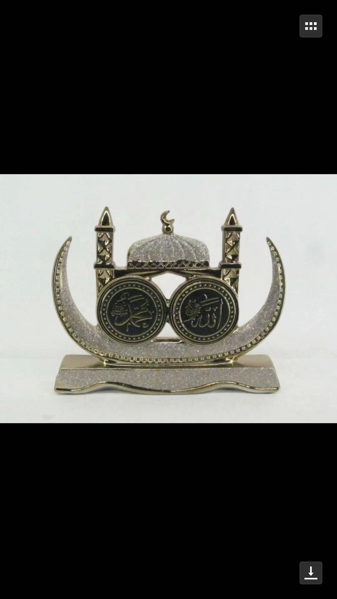 Luxury Home Gifts Office Table Decoration Artificial Ceramic Silver Islamic Muslim Ramadan Decor Crafts