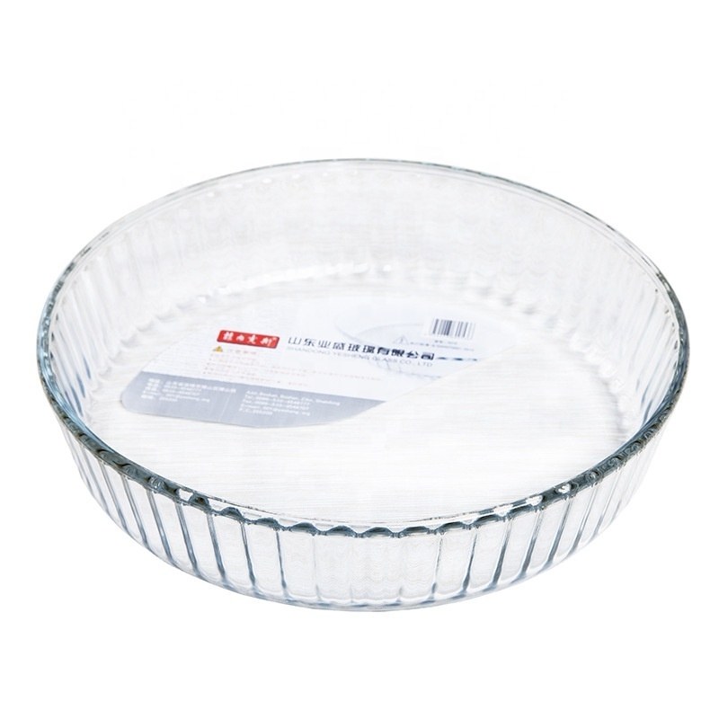 2.1L Wholesale Microwave Round Heat Resistant Base Glass Baking Food Fresh Bowl Dish Plate