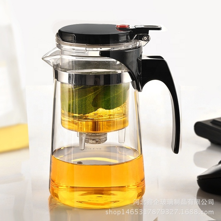 glass heat resistant tea pot kettle with Infuser cold water kettle 500ml 750ML 950ML