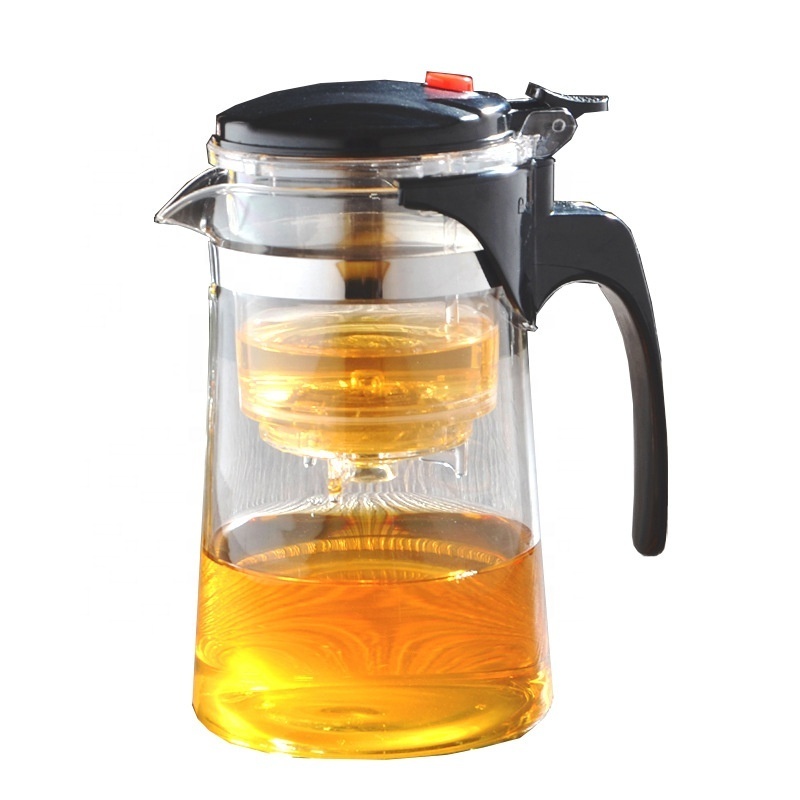 glass heat resistant tea pot kettle with Infuser cold water kettle 500ml 750ML 950ML