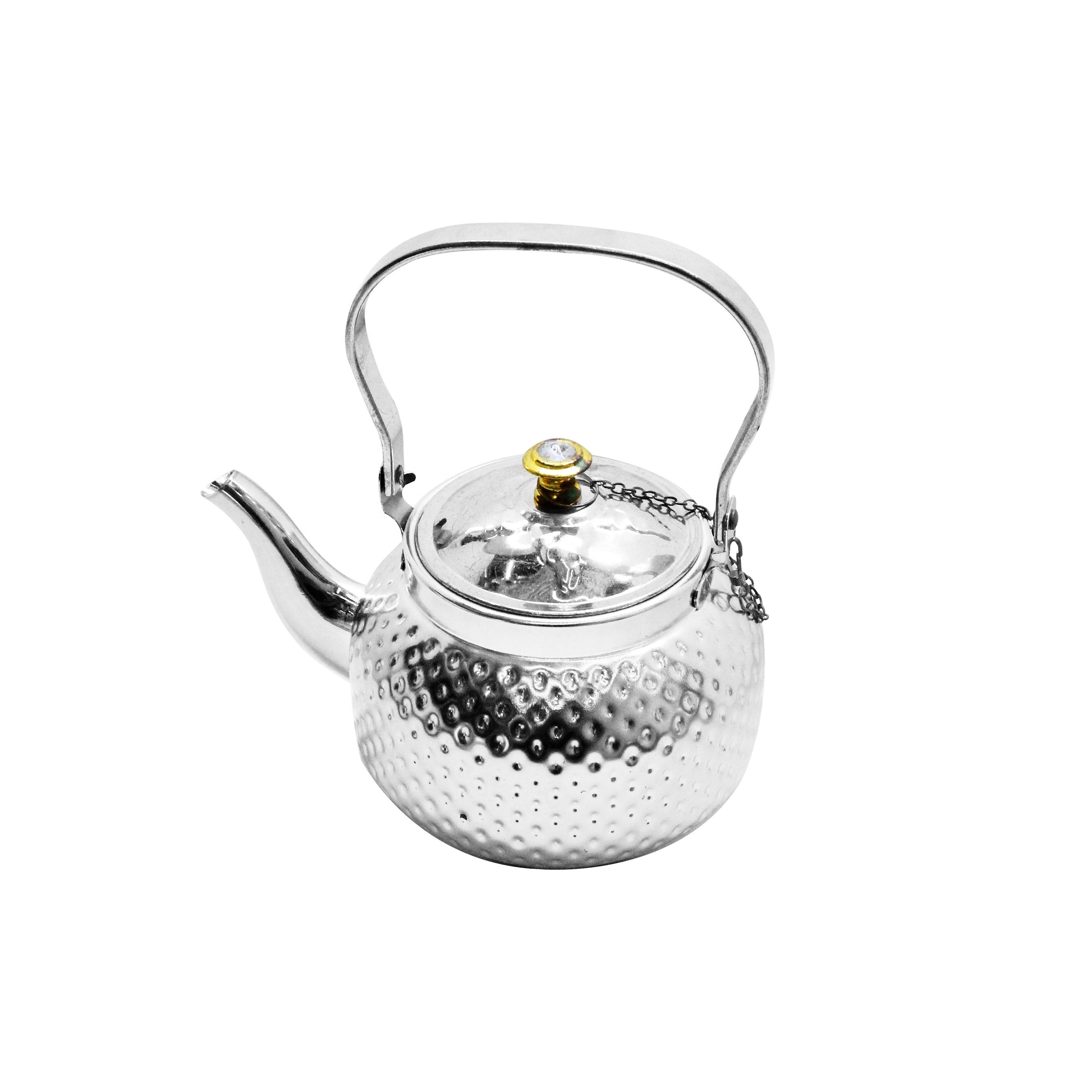 Wholesale Silver Gold Stainless Steel Turkish Tea Pot Kettle 1.2L