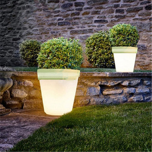 Solar Power LED Flowerpot Creative Outdoor Garden Landscape Lamp Lighting Flower Pot LED Luminous Flower Pot Yard Decor Lamp