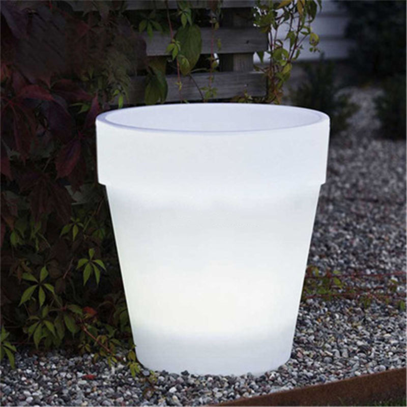 Solar Power LED Flowerpot Creative Outdoor Garden Landscape Lamp Lighting Flower Pot LED Luminous Flower Pot Yard Decor Lamp