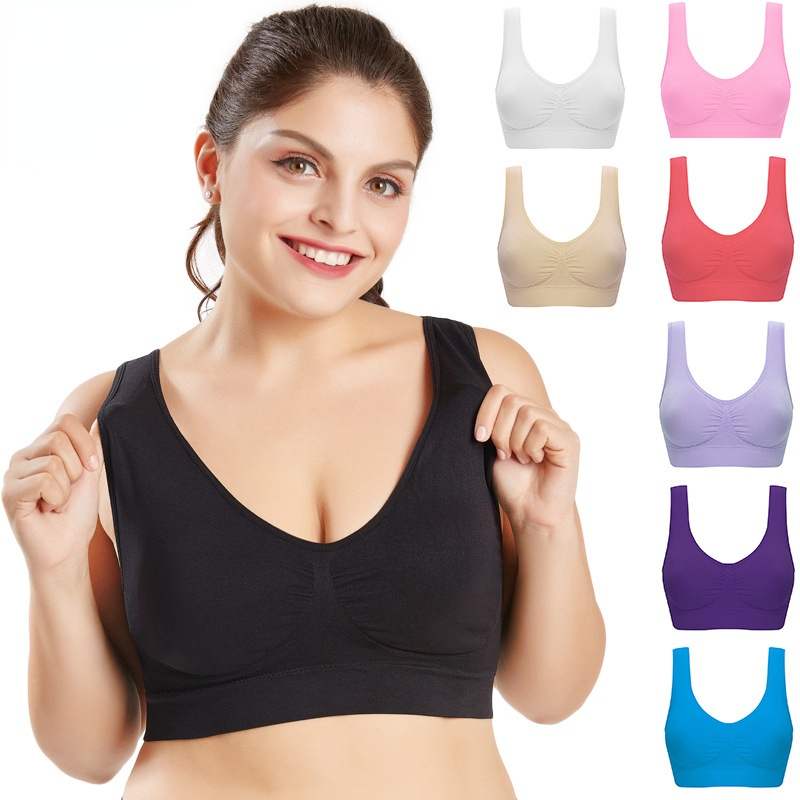 Plus Size Bras For Women Seamless Bra With Pads Big Size 5XL 6XL Bralette Push Up Brassiere Bra Vest Wireless