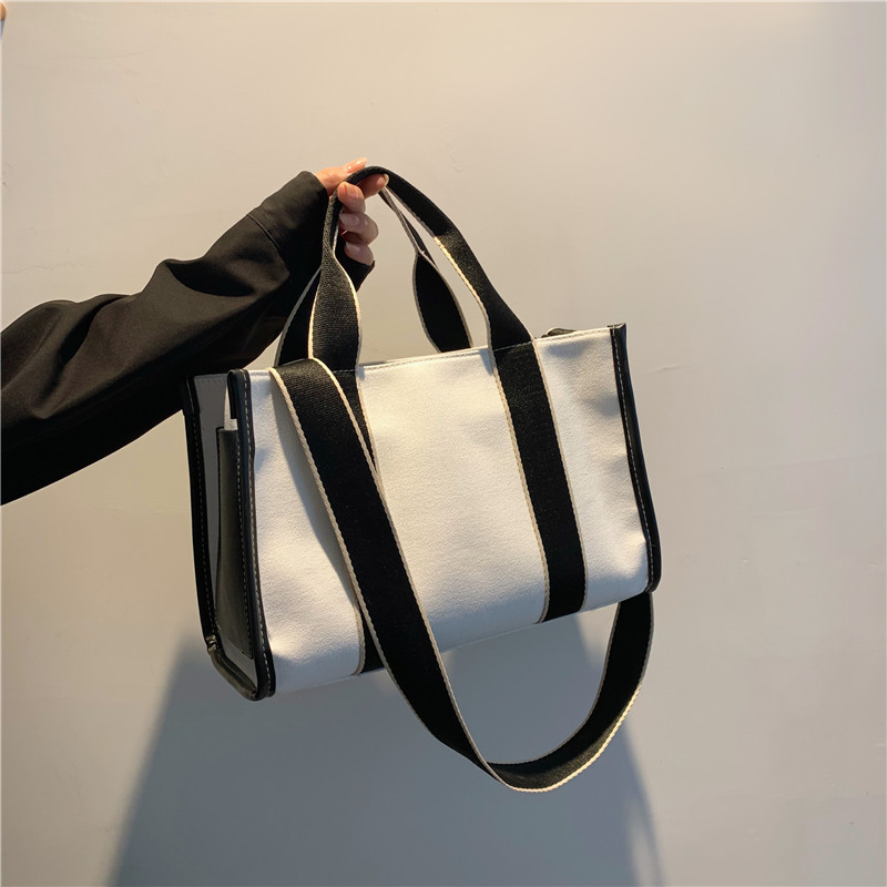 New Fashion Canvas Bag Korean Version INS High Capacity Handbag Women's Commuter One Shoulder Crossbody Tote Bag