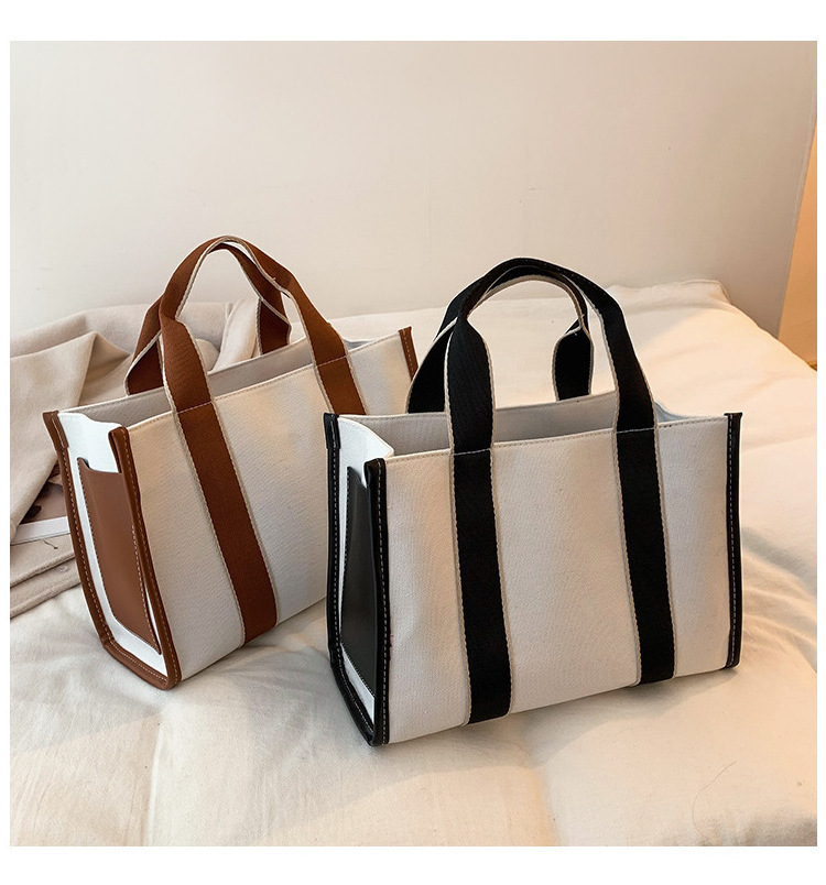 New Fashion Canvas Bag Korean Version INS High Capacity Handbag Women's Commuter One Shoulder Crossbody Tote Bag