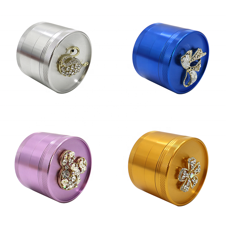 63mm Pink Premium Diamond Animal Modeling Dry Herb Grinder Cute Decorative Pretty Custom Logo Tobaaco Grinders For Herbs