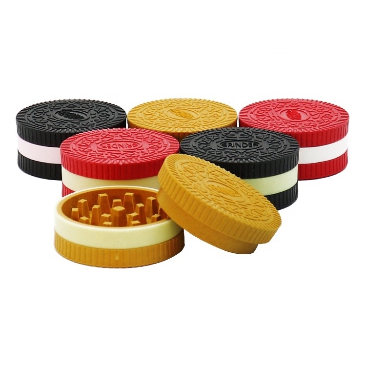 Creative Design 55mm 2 Layers Oreo Cookies Biodegradable Herb Grinder Degradable Plastic Tobacco Grinders Smoking Accessories