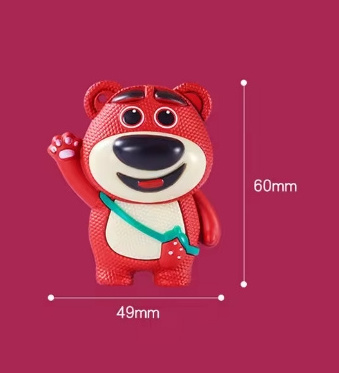 2024 Wholesale 3D Strawberry Bear Cartoon Lighter Refillable Gas Soft Flame Metal Lighter