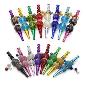 Luxury Diamond Beads Ladies Shisha Hookah Mouth Tips Animal Decoration Bling Metal Mouth Tips Smoking Accessories Custom