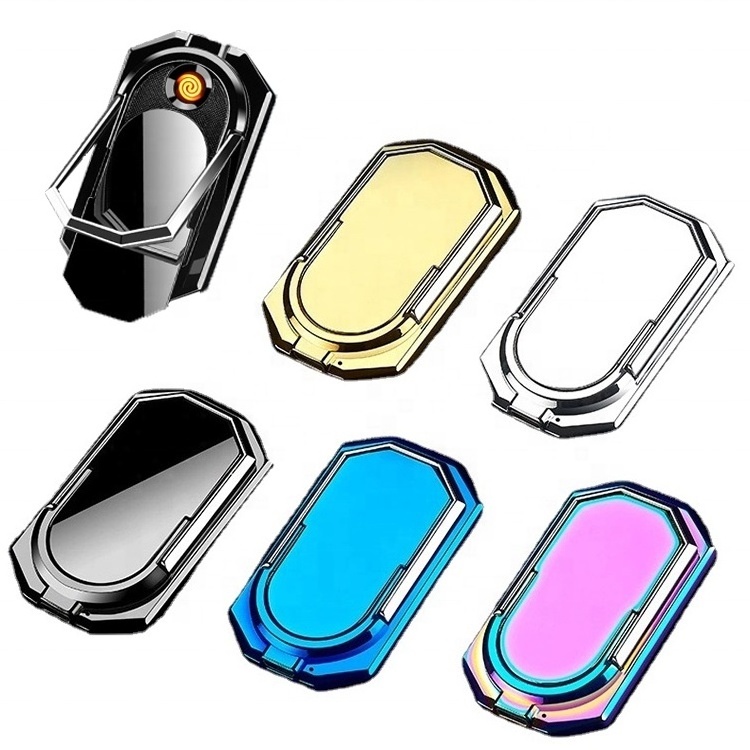 Wholesale  Custom Rechargeable Usb Coil Cigarette Lighter Rotating Phone Holder Electric Flameless Mobile Phone Buckle Tungsten