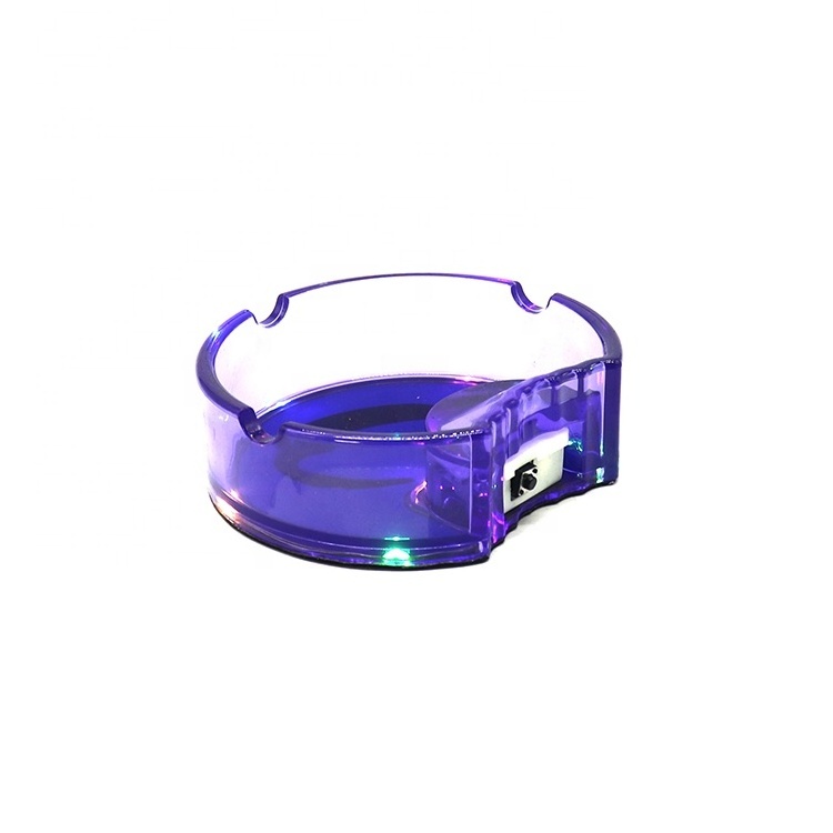 Funny Cool Plastic Electronic Ashtray C Shape Multicolor Car Acrylic Ashtray With Led Light