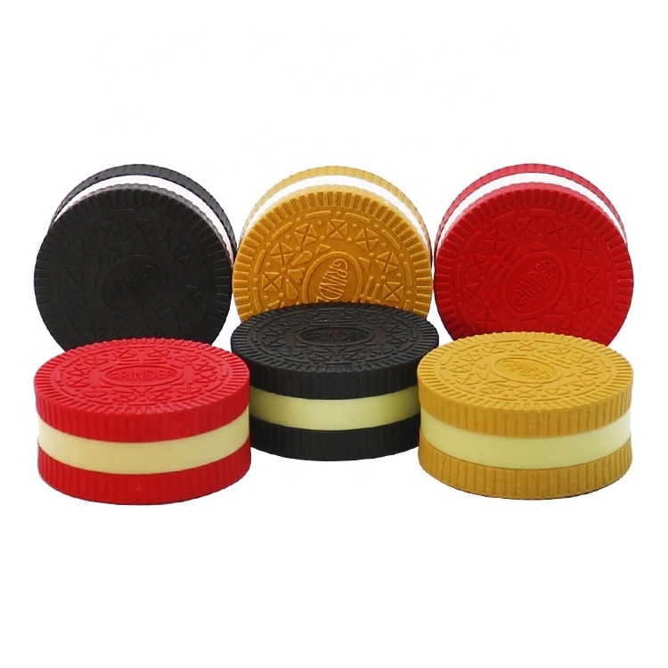 Creative Design 55mm 2 Layers Oreo Cookies Biodegradable Herb Grinder Degradable Plastic Tobacco Grinders Smoking Accessories