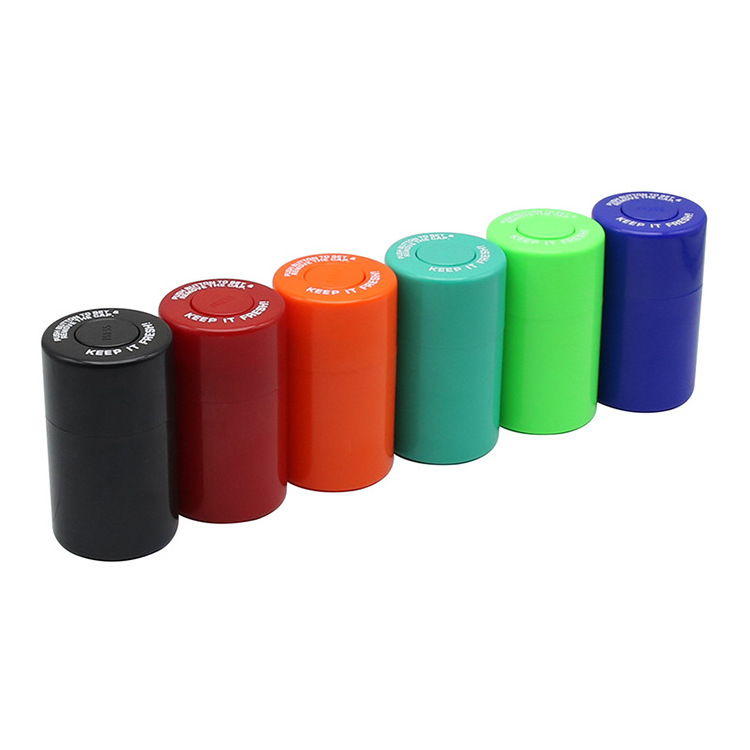 Wansen Custom Logo Multi Color Plastic Airtight Food Storage Jar Smell Proof Press Box Sealed Herb Storage Containers