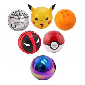 Cartoon Rainbow Color Dragon Ball Pikachu Poke ball Dry Herb Grinder Zinc Alloy Deadpool Starwar Tobacco Herb Grinder