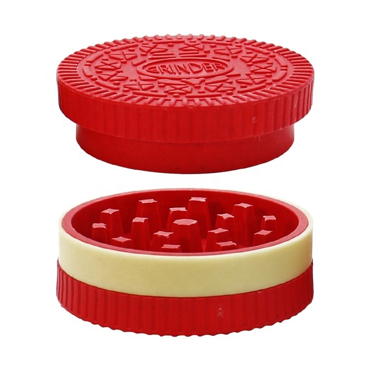 Creative Design 55mm 2 Layers Oreo Cookies Biodegradable Herb Grinder Degradable Plastic Tobacco Grinders Smoking Accessories